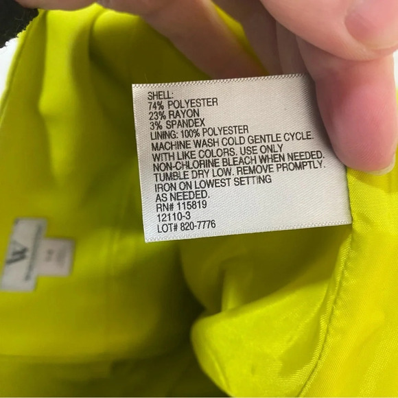 Worthington Citron Green Yellow MIDI Pencil Skirt 14 - Picture 3 of 7